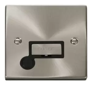 Click Scolmore Deco Satin Chrome 1 Gang Fused Connection Unit 13A With Black Ingot - VPSC550BK