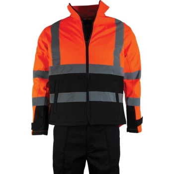 Hi-vis Orange/Black Soft Shell Jacket (EN20471) - L