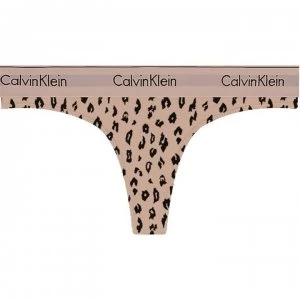 Calvin Klein Cotton Thong - Sav Cheetah Alm