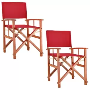 Director's Chair Cannes 2Pcs Set Red Eucalyptus Wood FSC -certified