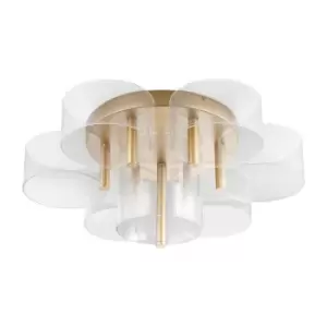 Merano - Hayward Integrated LED Semi Flush Light Brass Gold Metal LED 41W 2100Lm 3000K