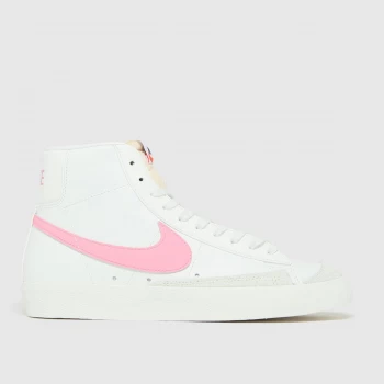 Nike White & Pink Blazer Mid 77 Trainers