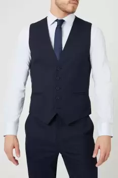 Mens Slim Fit Navy Fine Stripe Waistcoat