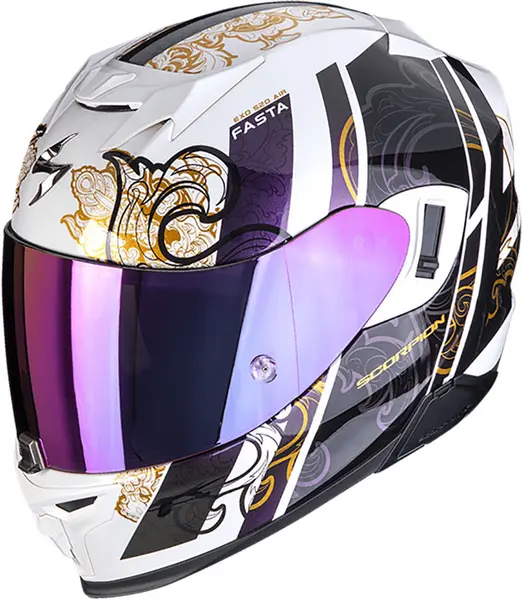 Scorpion Exo-520 Evo Air Fasta White Chameleon Full Face Helmet XL