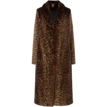 Biba Leopard faux fur coat - Multi-Coloured