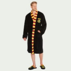 Harry Potter Hogwarts Black Fleece Robe with Scarf - Mens