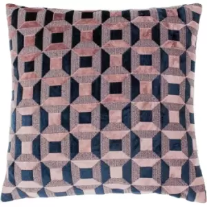 Paoletti Empire Cushion Cover (One Size) (Blush Pink/Navy) - Blush Pink/Navy