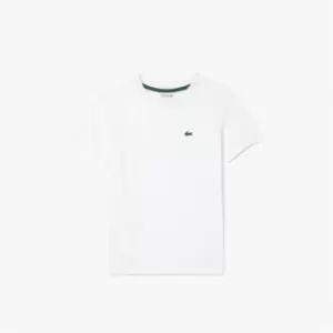 LACOSTE Boys Logo Crew Neck T Shirt - White