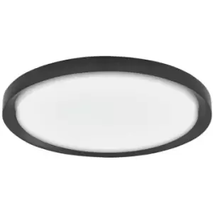 Merano - Beaumont 56cm Integrated LED Semi Flush Light Metal, Matt Black Outside Matt White Inside LED 50W 2750Lm 3000K