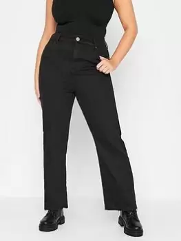 Yours Wide Leg Five Pocket Jean - Black, Size 20, Women