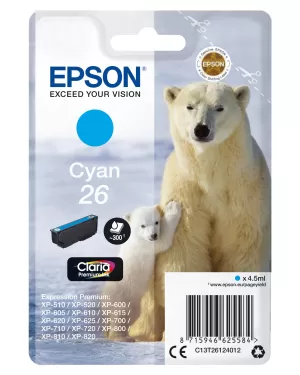 Epson Polar Bear 26 Cyan Ink Cartridge