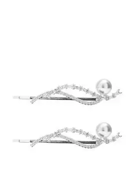 Jon Richard Sadie Cubic Zirconia Pearl Wave 2Pk Slide