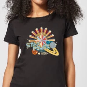 Captain Marvel Star Power Womens T-Shirt - Black - 3XL