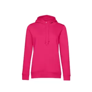 B&C Womens/Ladies Organic Hoodie (L) (Bright Magenta)