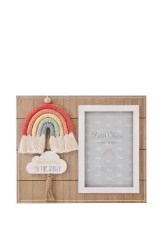 MDF Photo Frame with Macrame Rainbow 4" x 6"