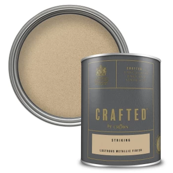 CRAFTED by Crown Lustrous Metallic Interior Wall and Wood Paint - Striking - 1.25L