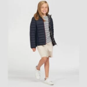 Barbour Girls Saltburn Quilted Coat - Navy - M (8-9 Years)