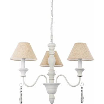 Ideal Lux Lighting - Ideal Lux Provence - Multi Arm Chandelier 3 Light White Finish, E14