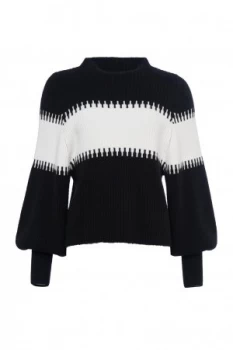 French Connection Sofia Knit Sleeved High Neck Jumper Black