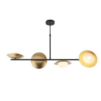 Tivoli 4 Light Ceiling Pendant Gold & Dark Bronze Finish With Opal Glass