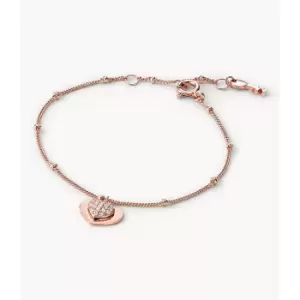 Michael Kors Womens Pav Heart 14K -Plated Sterling Silver Bracelet - Rose Gold