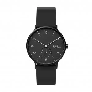 Skagen Aaren Kulor Black Silicone Strap Watch