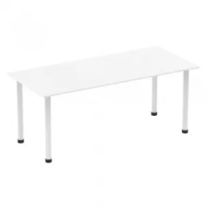 Impulse 1800mm Straight Table White Top White Post Leg I003695