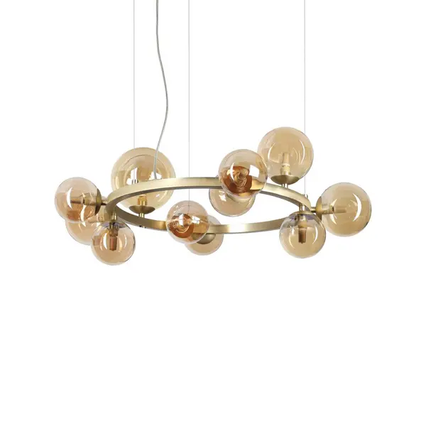 Perlage 11 Light Globe Pendant Ceiling Light Brass