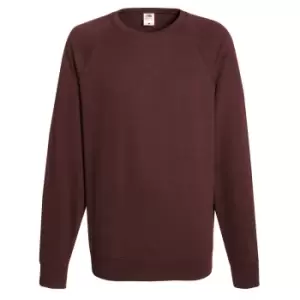 Fruit Of The Loom Mens Lightweight Raglan Sweatshirt (240 GSM) (2XL) (Burgundy)