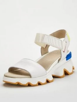 Sorel Kinetic Sporty Low Leather Wedge Sandal - White