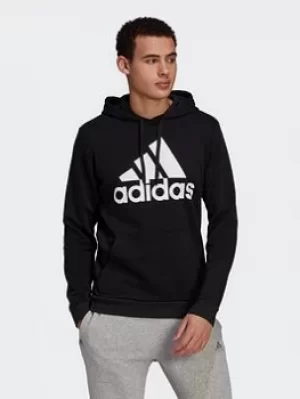 adidas Essentials Fleece Big Logo Hoodie, Green/White, Size S, Men