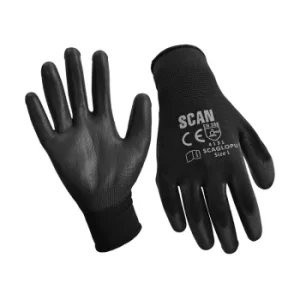 Scan SCAGLOPU240X Black PU Coated Glove Size 10 Extra Large (Pack of 240)