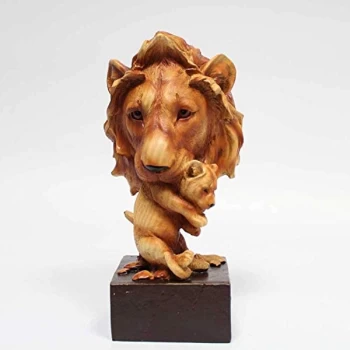 Naturecraft Wood Effect Resin Figurine - Lion & Cub