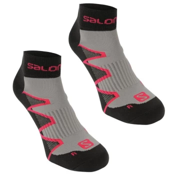 Salomon XA Pro 2 Pack Ladies Running Socks - Grey/Lila