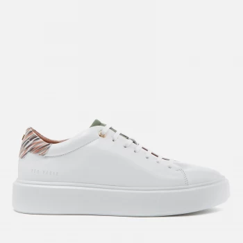 Ted Baker Womens Pixep Leather Flatform Trainers - White - UK 8