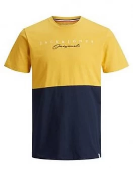 Jack & Jones Boys Short Sleeve Colourblock T-Shirt - Yellow