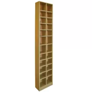 Techstyle Block Tall Sleek 360 Cd / 160 DVD Media Storage Tower Shelves Oak