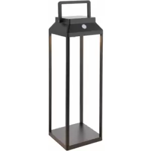 450mm Solar Powered Outdoor Table Lamp - Warm White LED - Textured Black