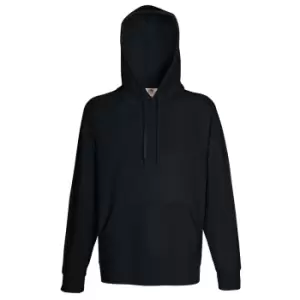 Fruit Of The Loom Mens Lightweight Hooded Sweatshirt / Hoodie (240 GSM) (L) (Black)