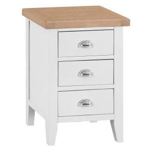 Madera 3 Drawer Narrow Bedside Table - White