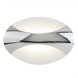 Integrated LED 1 Light Wall Light Chrome, Sand White