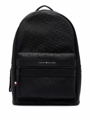 Tommy Hilfiger Mens Monogram Backpack - Black