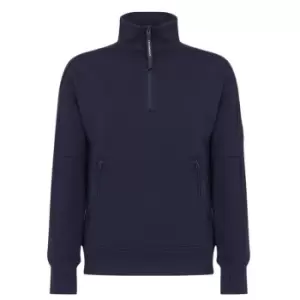 CP COMPANY Lens Arm Quarter Zip Sweatshirt - Blue