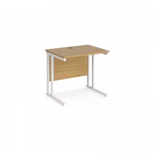 Maestro 25 WL Straight Desk 800mm x 600mm - White Cantilever Frame oa