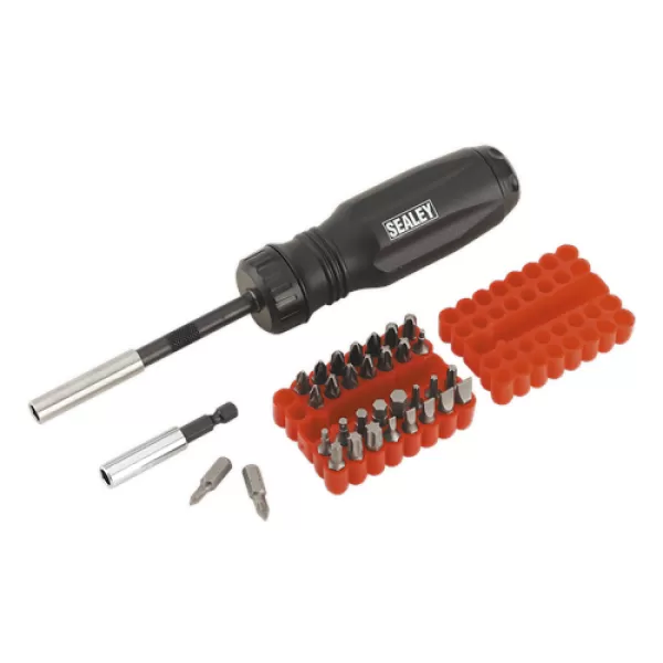 Genuine SEALEY AK6498 Gearless Ratchet Screwdriver Set 34pc