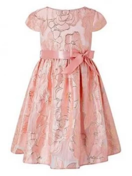 Monsoon Girls Chelsea Floral Jacquard Pink Dress - Pink, Size 4 Years, Women