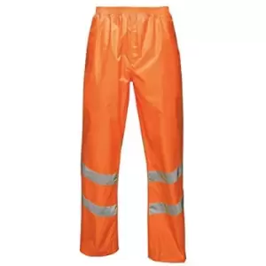 Regatta Unisex Hi Vis Pro Reflective Packaway Work Over Trousers (XXXL) (Orange) - Orange