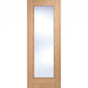 LPD Internal Oak VANCOUVER Pattern 10 Pre-Finished 1 Light Clear Glazed Fire Door FD30 (33" x 78")