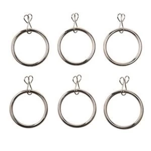 Colours Steel Curtain Ring Dia25mm Pack of 6