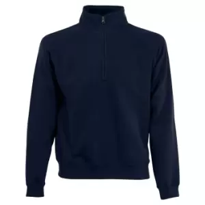 Fruit Of The Loom Mens Zip Neck Sweatshirt (L) (Deep Navy)